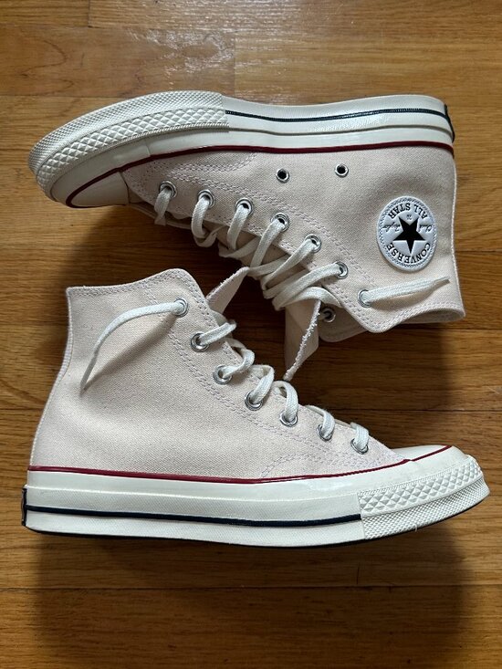 Converse Chuck 70 Hi Sneaker in Parchment, Garnet, & Egret - Picture 4 of 10